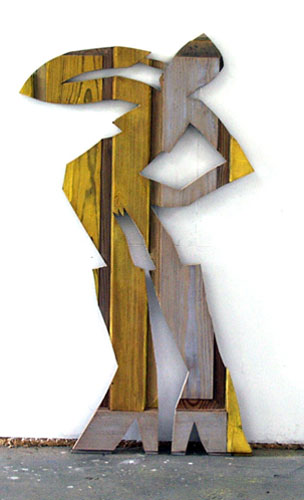 figur 1998  Gouache auf Holz 130 cm