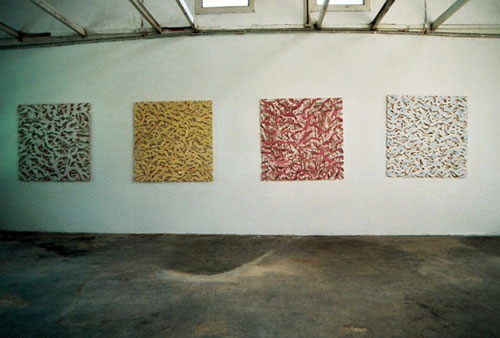 Atelier Bauma 2002  Pigment auf Holz je 125 x 125 cm